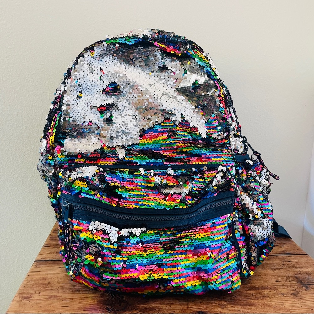 Crewcuts Rainbow Sequin Flip Backpack